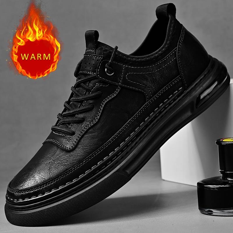 High Quality Brand Men's Leather Casual Shoes Thick Soles Wear-resistant Handmade Soles Men's Oxford Shoes Outdoor Hiking Shoes