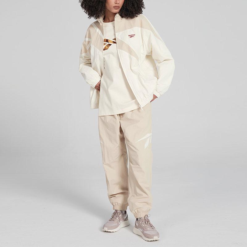 Reebok Retro Color Block Woven Sports Stand Collar Zip Jacket Unisex jackets Off-White 24SRC103UGW1