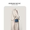 Niche Design Diamond Grid Embroidery Thread Small Fragrant Style Denim Chain Small Bag Simple and Versatile Crossbody Bag