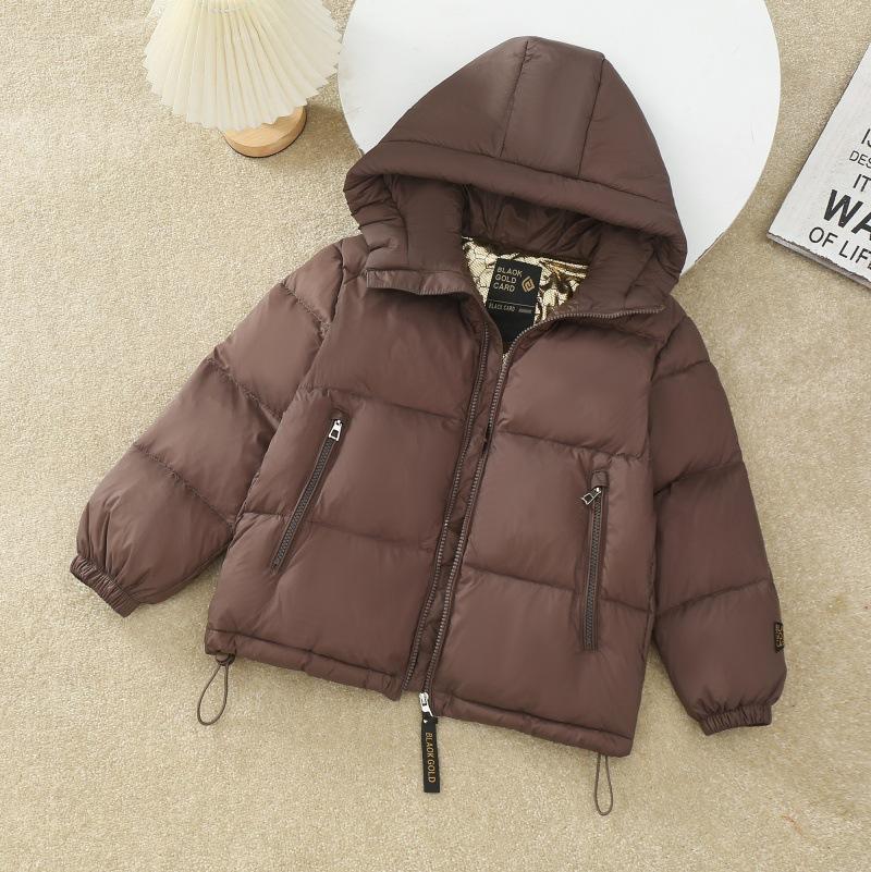 Winter Children's Down Jacket Black Gold Children's Down Jacket Thickened Middle and Large Children's White Duck Down Jacket