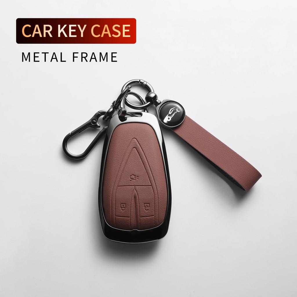For Changan DEEPAL UNIT UNIK CS35PLUS CS55 PLUS CS75 PLUS Oshan X7 X5 Leather Metal Car Key Case Cover Fob Key Protection Shell