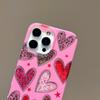 Trendy Love Heart Leopard Glitter Pink Phone Case for IPhone 13 14 15 16 17 Pro Max 15pro Shockproof Soft  Bling Cover