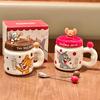 Cat and Mouse Joint Ceramic Mug Boys and Girls Birthday Gift Large Capacity Drinking Cup Couple Birthday Gift