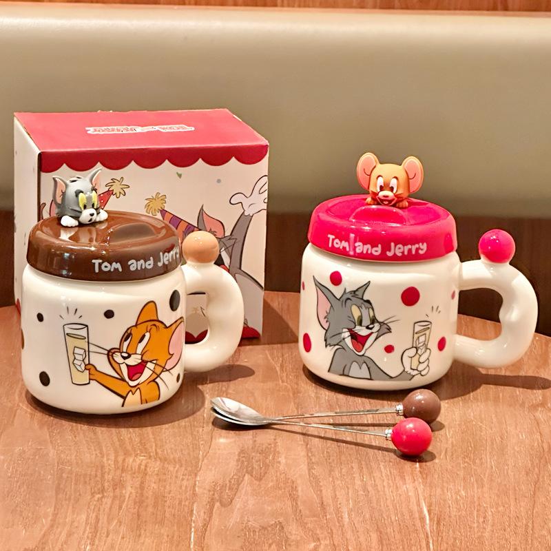 Cat and Mouse Joint Ceramic Mug Boys and Girls Birthday Gift Large Capacity Drinking Cup Couple Birthday Gift
