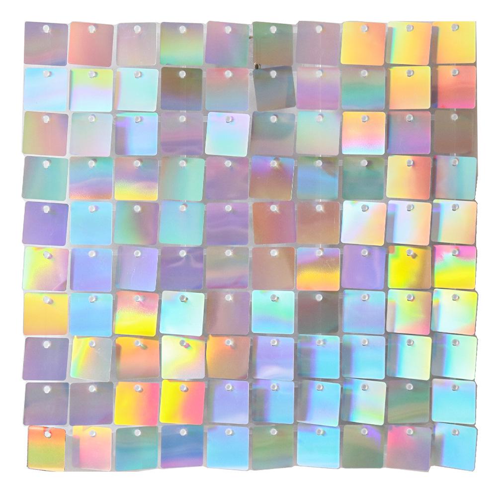 Square Shiny Snap-Lock Wind-Driven Sequin Panels for Background Wall Decoration