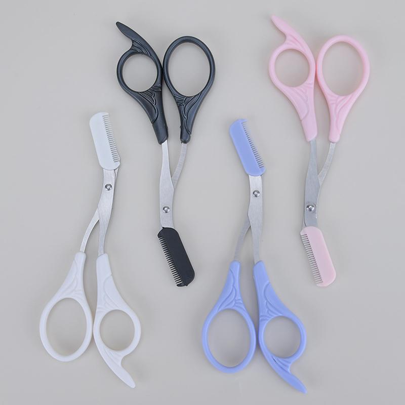 Forbici per sopracciglia Trimmer Prodotti di bellezza per donne Forbici per sopracciglia con pettine Strumenti per trucco in acciaio inossidabile Forbici di bellezza