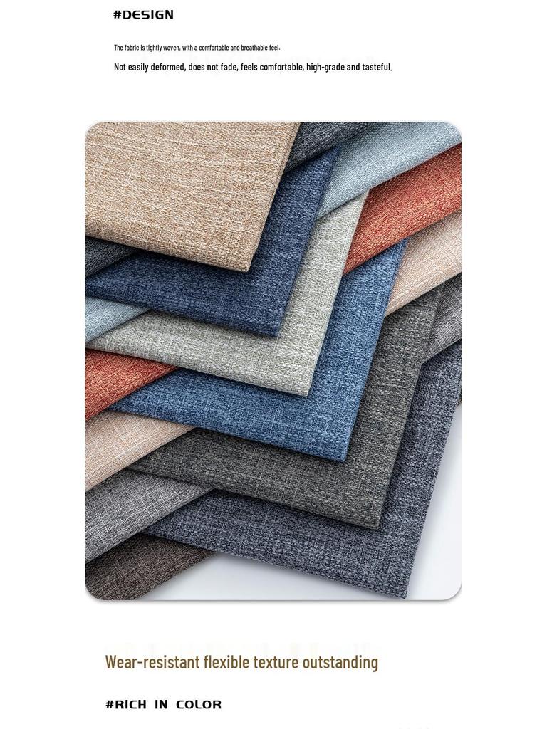 Retro Solid Color Cotton Linen Fabric for Sofa, Tablecloth, and DIY Pillowcase