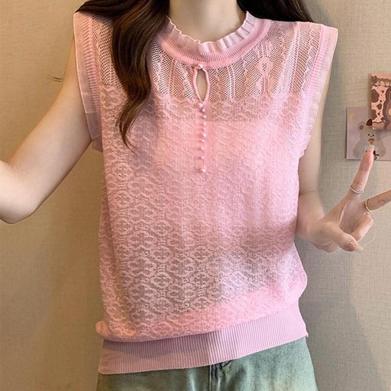 Tank Tops Women 2025 Summer Sleeveless O-Neck Black Slim Knitted Tank Tops Camis Women Tops JJ214