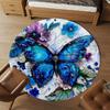 1PC Butterfly Flowers Office Round Area Rug, Under Office Chairs Bedroom Living Room Home Decor, Carpet for Office -1110026