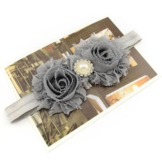 Baby Kleinkind Mädchen Strass Faux Perle Blume Stirnband Haarband Kopfschmuck für den täglichen Gebrauch