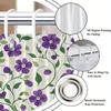 Floral Shower Curtain - Purple Flowers on Cream, 12 Hooks, Durable Polyester, Machine Washable, Elegant Bath Decor