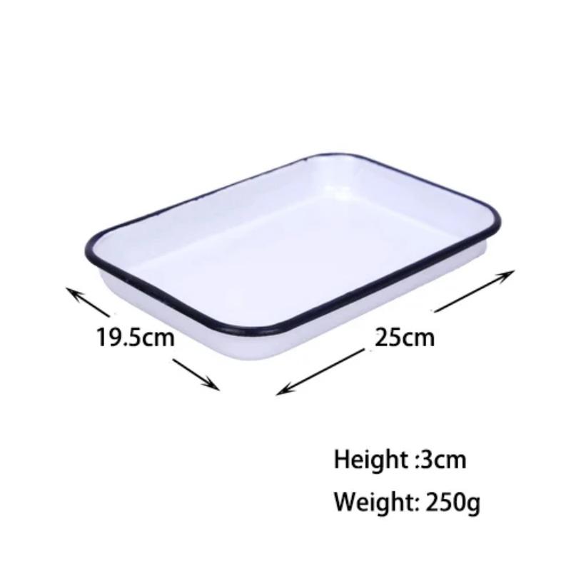 Enamel Rectangle Dish Plate, Rectangle Tray
