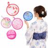 Folding Set of Mini 21cm Compact and Assorted Perfect for Summer Fireworks and Matching with Yukata Summer Cute and Stylish Fans, Round, 4, Fans,