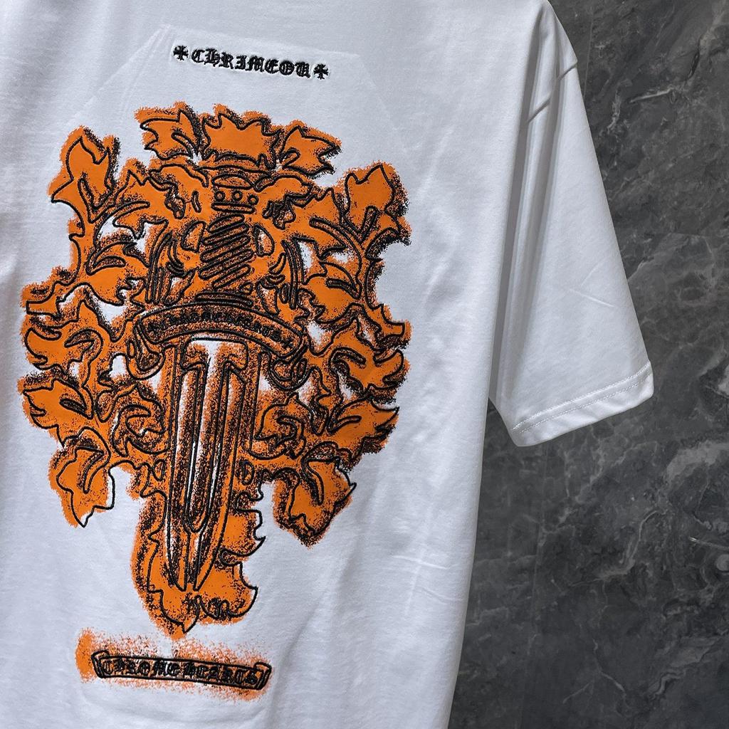 8935 CHROME HEARTS 2026 Summer New High Quality Cotton Round Neck Loose Large Size Men's and Women's T-shirt Couple T-shirt