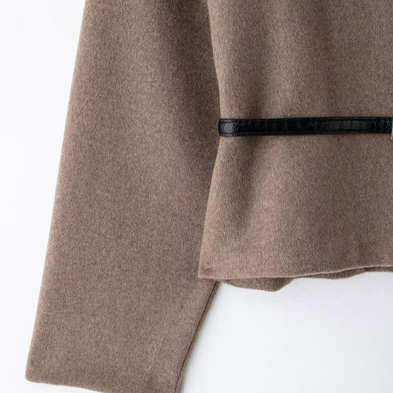 Kaslead New Arrival Women's Clothing Fashion Style with Belt Soft V-neck Long Sleeves Jacket Outwear 1255837