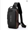 Men's Anti-Theft Chest Bag with Password Lock & USB Port Waterproof Crossbody Sling Backpack for Travel Work Cycling