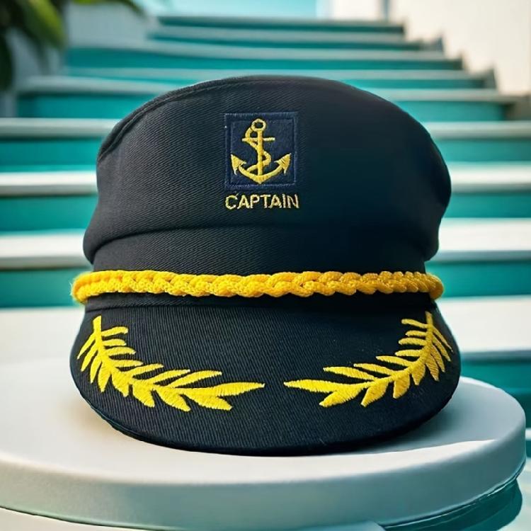 Breathable Embroidered Sailors Hat Adjustable Perfect For Costume Event Daily Wear