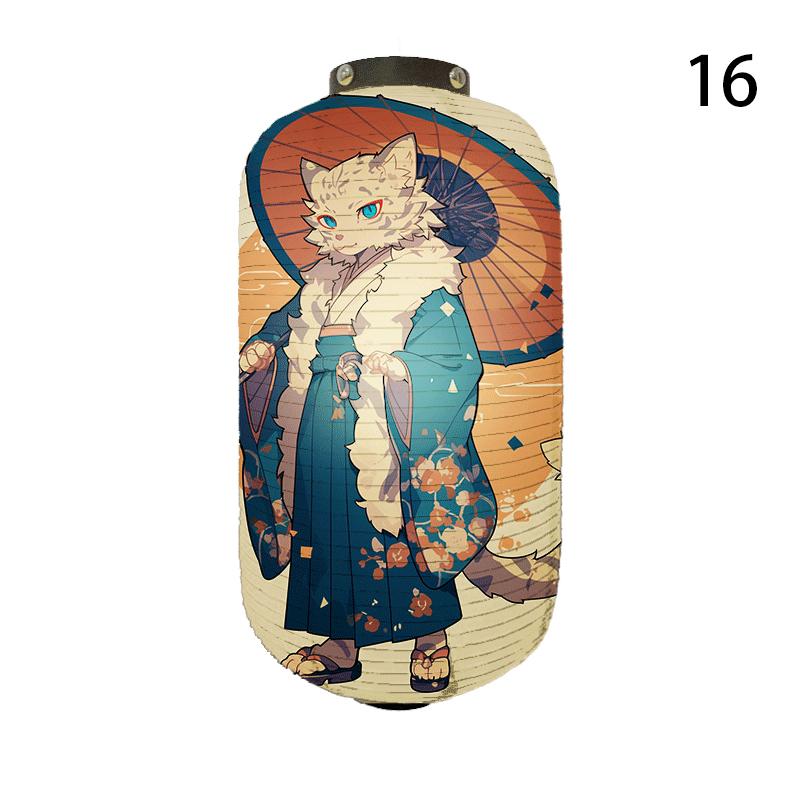 NEW Japanese Chochin Hanging Lantern Ukiyo-e Style Samurai Cat Anime Cartoon Lantern Sushi Restaurant Decor Festival Party Decor