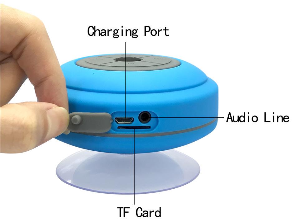 Q9 Bluetooth LED Speaker: Waterproof, Suction Cup, Card Insert, Wireless Mini Speaker for Bathroom.