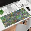 Tappetino per Mouse Grande Cartoon Strada di Città Base in Gomma Antiscivolo Bordi Cuciti Design Vibrante Mappa Urbana Tappetino da Scrivania per Ufficio Casa Gaming
