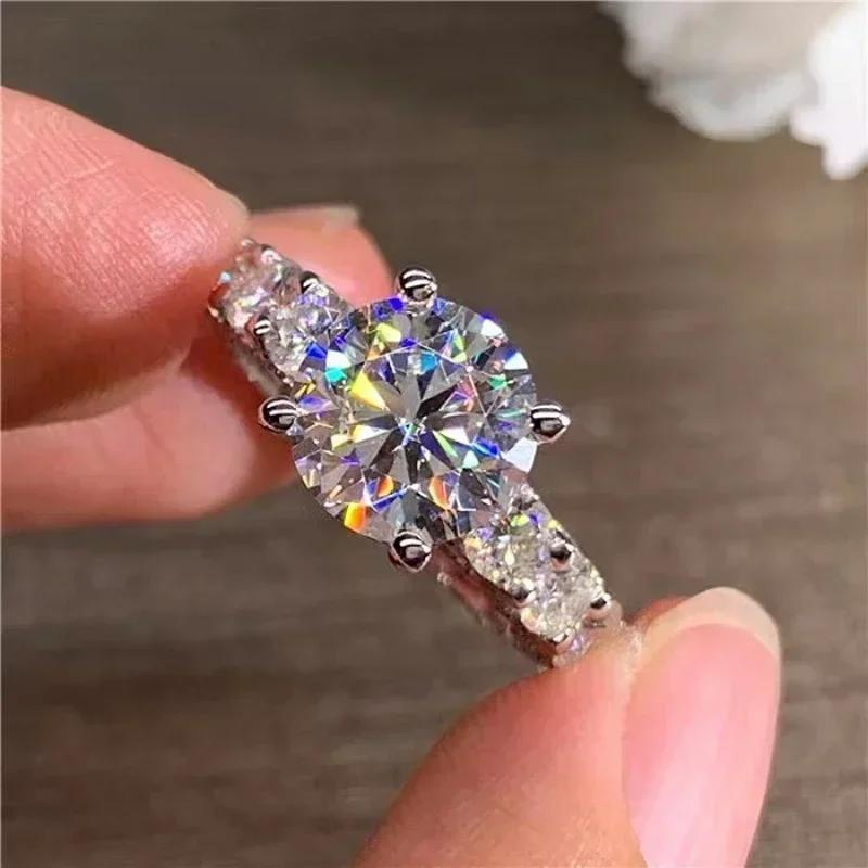 Luxury Fashion Full Brilliant Cubic Zirconia Eternity Promise Ring For Women Sparkling Engagement Wedding Jewelry