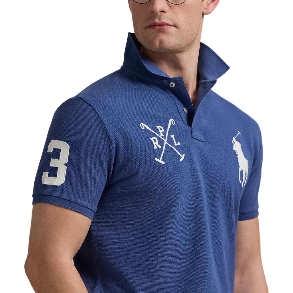 Polo Ralph Lauren Logo Embroidered Cotton Pique Short Sleeve Polo Shirt Men Tops Royal-Blue 710978082-003