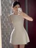 Summer Knit Cotton Blend Sleeveless High Waist Aline Dress For Teen Girls
