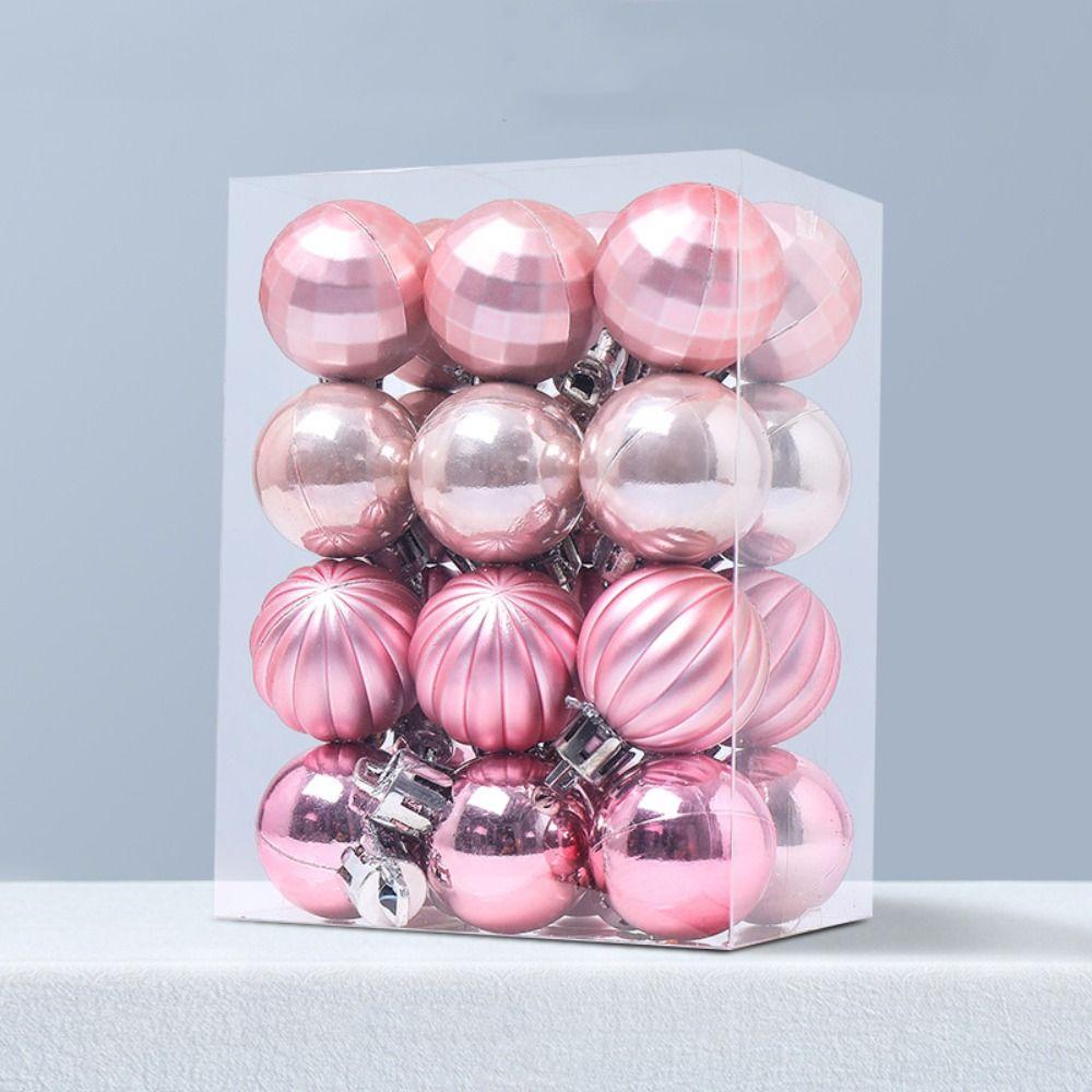 24pcs Creative Christmas Ball Set Delicate Hanging Ornament Crafts Christmas Tree Pendant  Gift