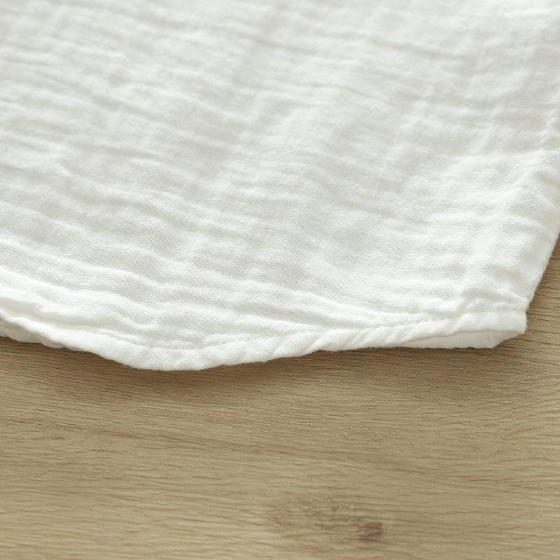 Ženy Bílé Košile Dvojité Halenky z bavlněné příze Dlouhý rukáv Barva Knoflíček Dámské topy Dámské oblečení 2024 Jaro Nové příchody