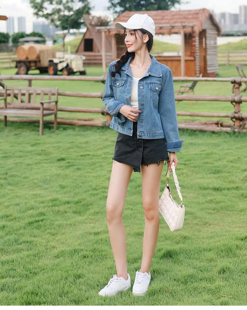 Korean Style Slimming H-Line Denim Jacket - Early Autumn Fashion Trend
