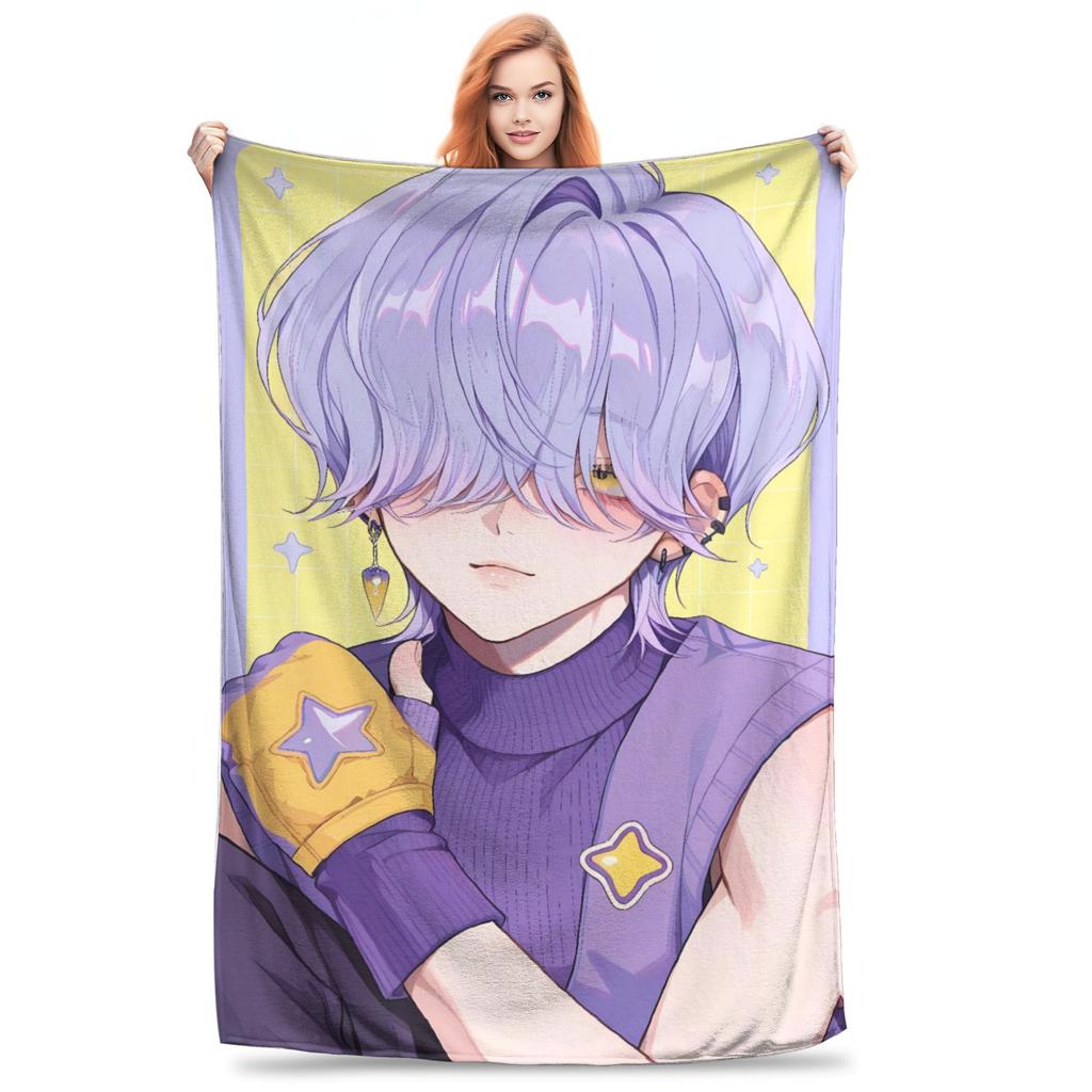 Anime Kpop Demon Hunters Mystery Saja Boys Blanket  Super Warm Plush Throw Blanket For Couch Bed Flannel Bedspread Bed Cover