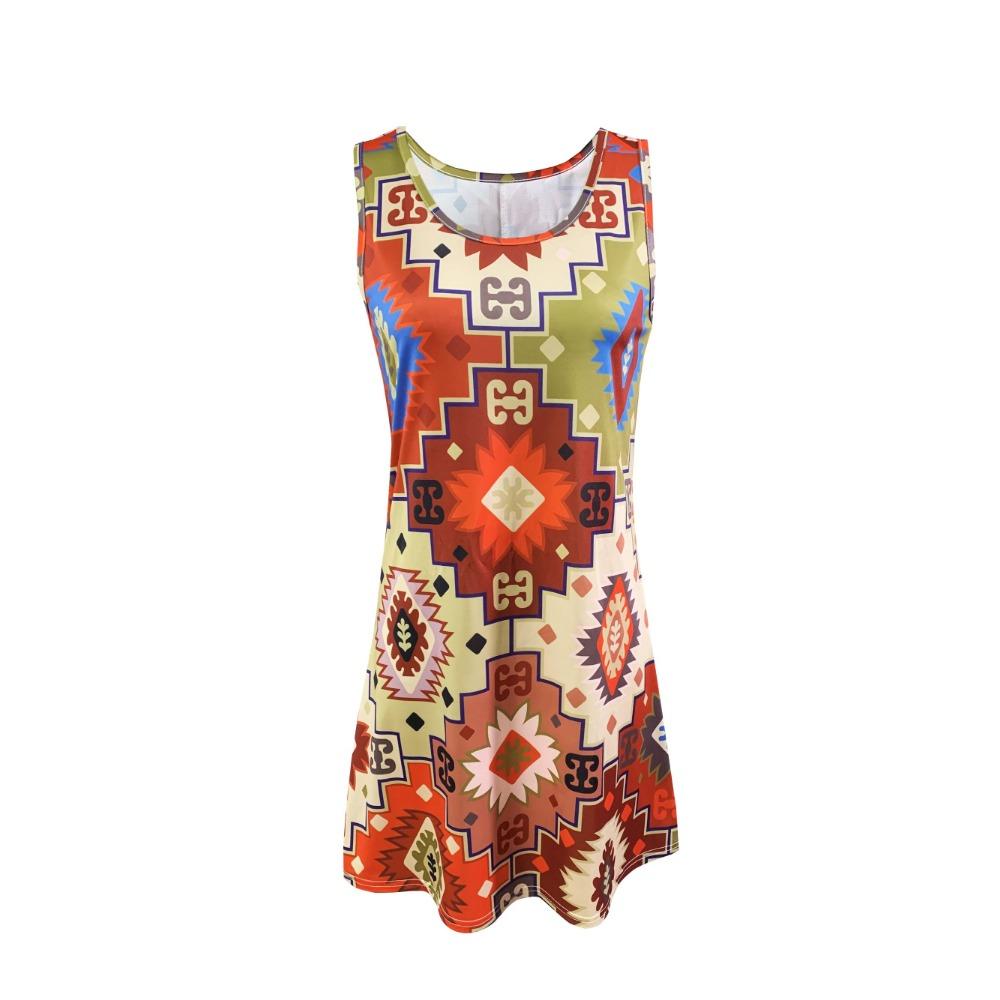 Short Dress for Women Plus Size Colorful Bright Triangle Geometric Dress