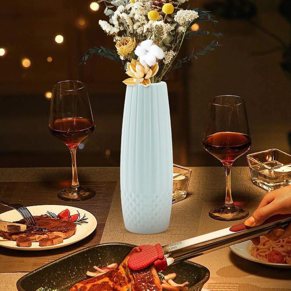 Diamond Design Flower Pot Imitation Ceramic Flower Arrangement New Flower Vase  Home Decoration