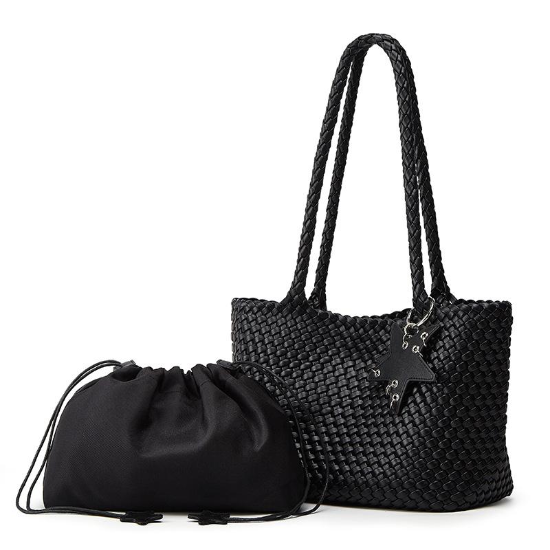 Hand-woven Bag, Casual Tote Bag, Underarm Hand-carry Large Capacity Bucket Bag for Women