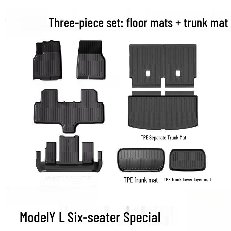 Tesla Model Y 2025 Floor Mats: Dirt-Resistant, Waterproof TPE Mats