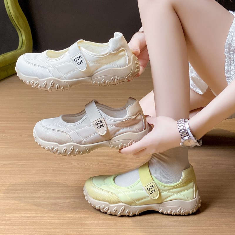 French Mary Jane Velcro shoes new spring and autumn with skirts, beautiful with thick soles, not tired feet, breathable single shoes