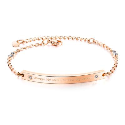 Rockyu Pink Adjustable Commemorative Popular Gift Women's Bracelet, Gold, 18k, Zircon, Titanium, Size, Bracelet,