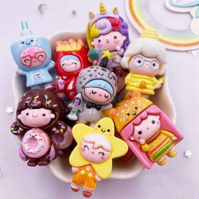 10 KS Živicové Farebné Princezná Burger Donut Hviezda Kreslený Muž Plochá Zadná Strana Kamenné Figúrky Scrapbook DIY Mašľa Dekorácie Doplnky Remeslá