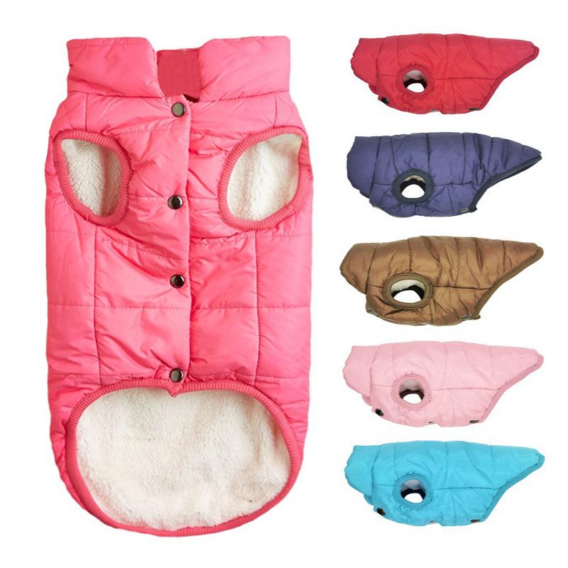 GorisPet Winter Dog Jacket for Small/Medium Dogs Solid Leisure Style Fleece Lined Waterproof Quilted Coat 11 Colors