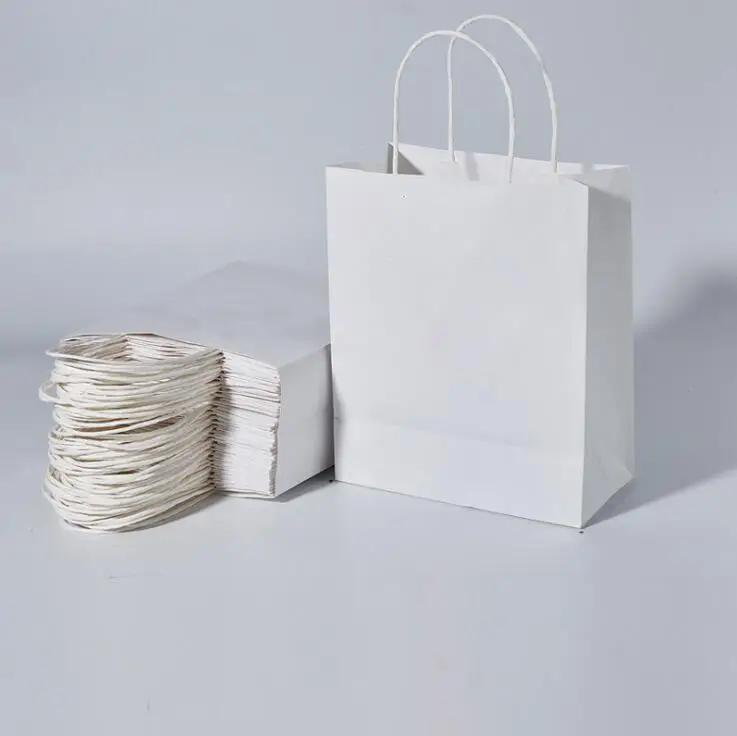 20pcs Kraft Paper Bags with Handle Gift Bags 20.5cmx11cmx28cm Multifuntion Packaging Bags Wedding Party Favor Bag