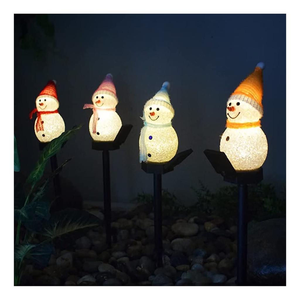 Solar Snowman Garden Light, Christmas Ornament, Outdoor Solar Light, Rechargeable Solar Powered, Waterproof, Christmas Decorative Light, Automatic