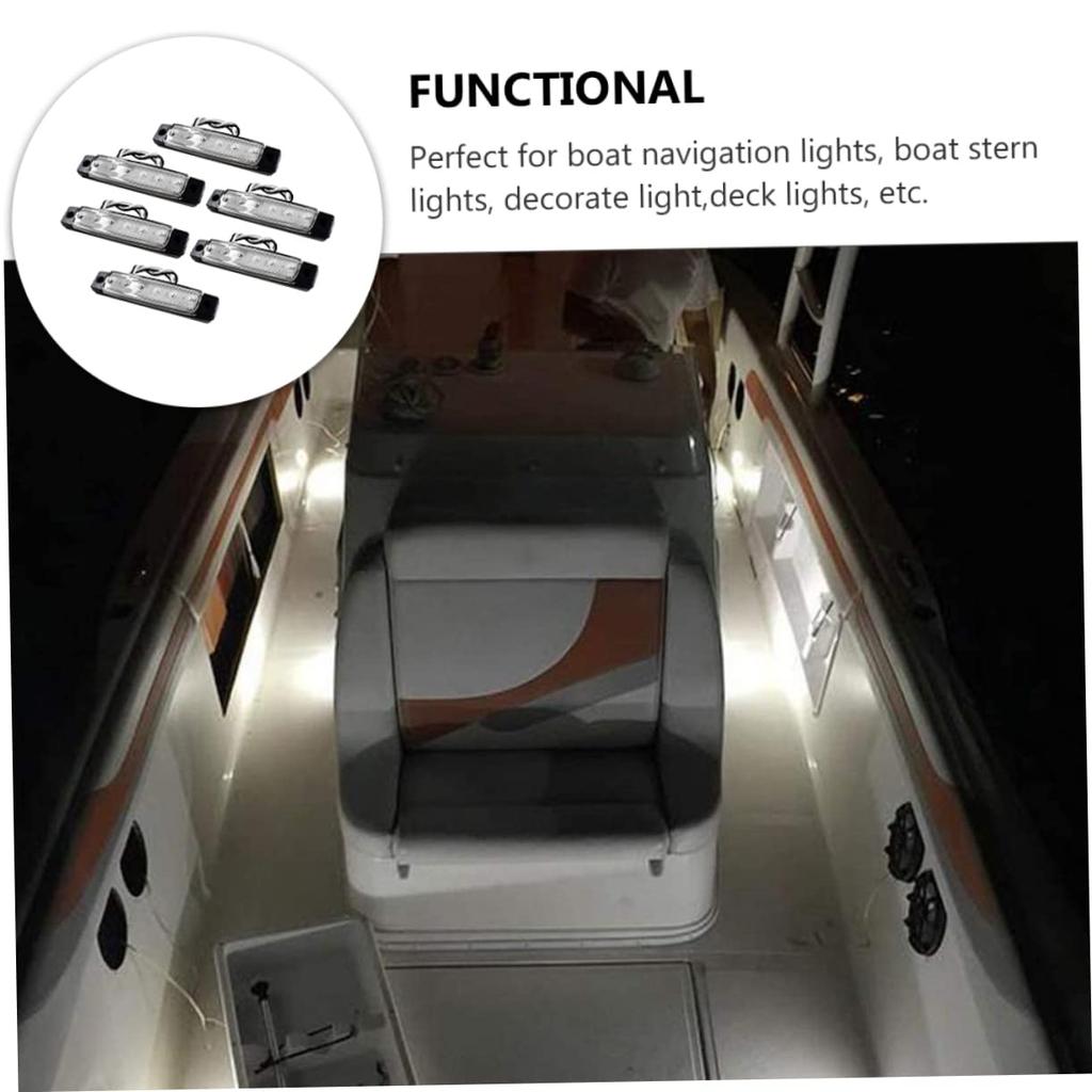 Milisten 6pcs 6 6led Boat Light On Pontoon Led Strip Light Waterproof Boat Navigation