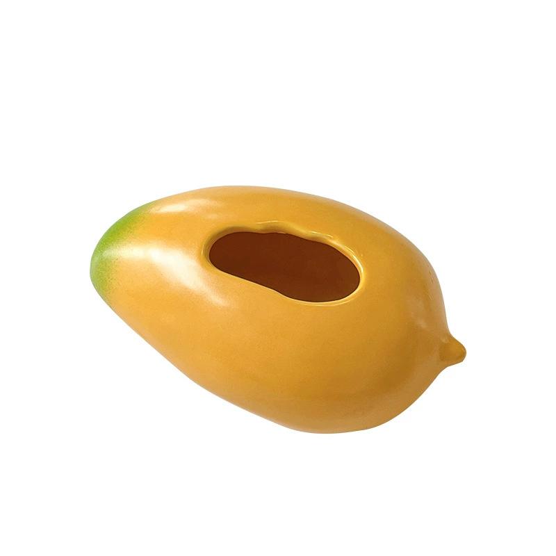 Desktop Ornament Ceramic Mango Vase Handicraft Creative Hydroponic Flower Holder Simulated Exquisite Flower Pot Gift