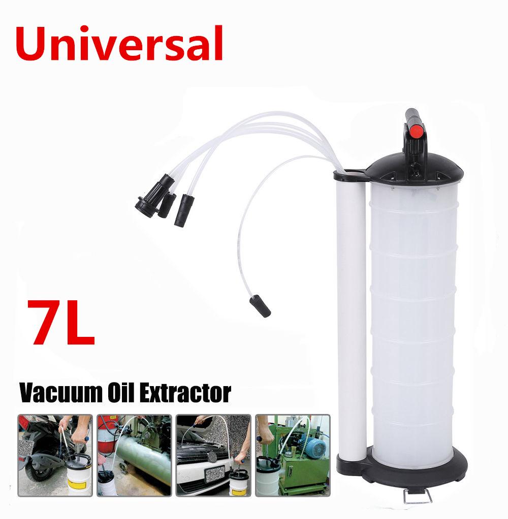 White Fluid Extractor Manual Hand Operated Oil Change Vacuum Pump 7L