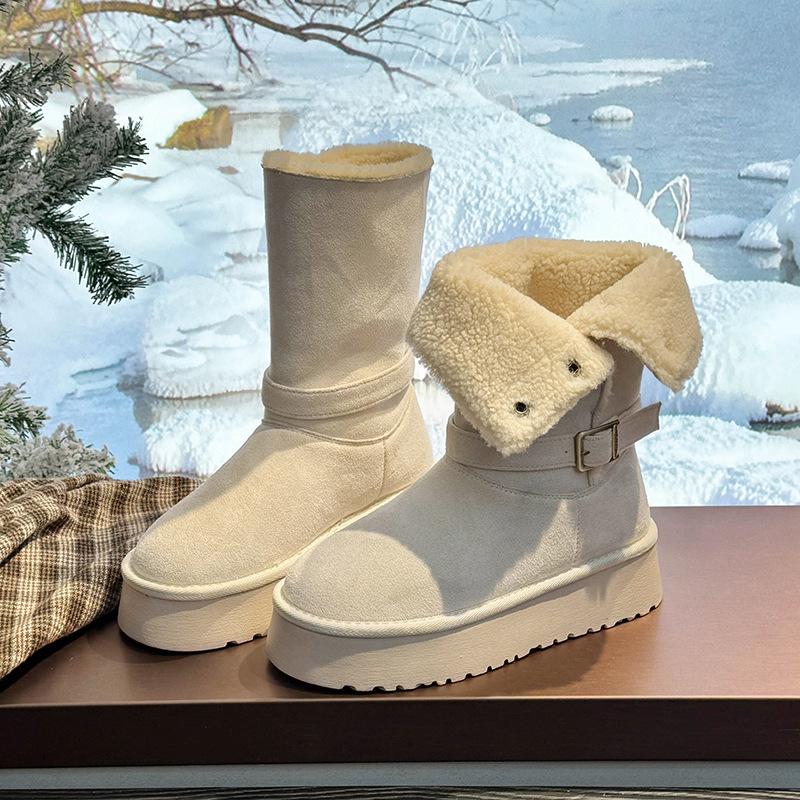 High Fashion Nordosten warm und erhöht zwei Trage Schneestiefel Damen 2025 neu Winter Samt verdickt Baumwollschuhe