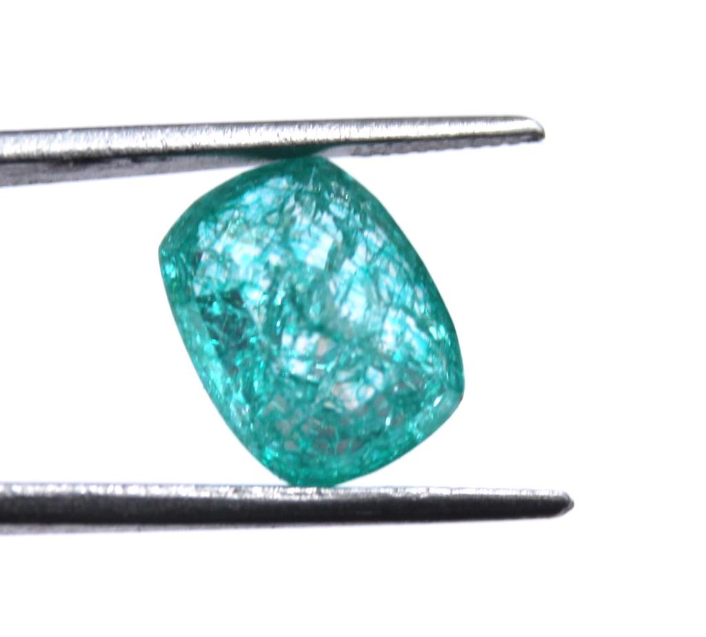 10.80 Carat Valentine Big Sale Green Emerald Cushion Shape Colombia Certified Gemstone SN72