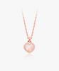 Noonoo Fingers [Mother-Of-Pearl Pendant] Rosie Mini Heart Necklace / Rose Gold