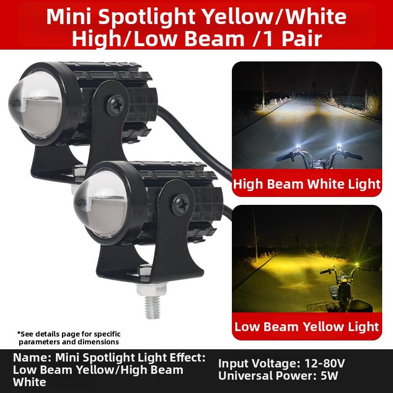 LED Spotlight Headlights Mini 5W LED Spot Light For Motorcycle Bike Accessories 12 80V Waterproof High Brightness Fog Lights