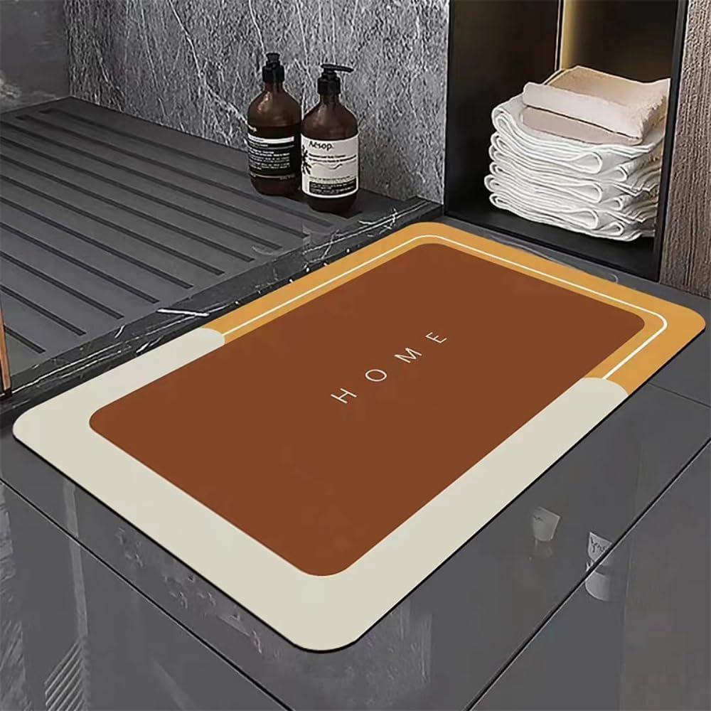 Simple Oval Square Diatom Mud Absorbent Foot Mat Bathroom Non-slip Mat Toilet Door Mat Quick Dry
