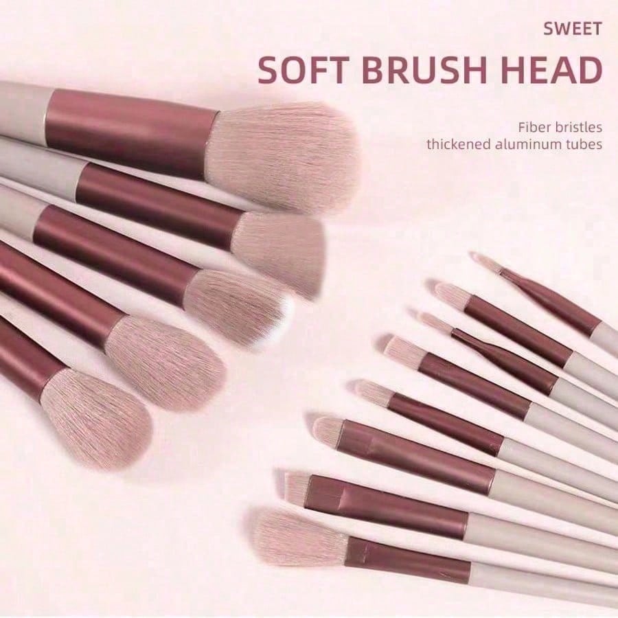 

Christmas Limited Edition Premium 13 Soft Makeup Brushes Set With Perfect Soft Pouch - Premium Makeup Tools, Made розовый